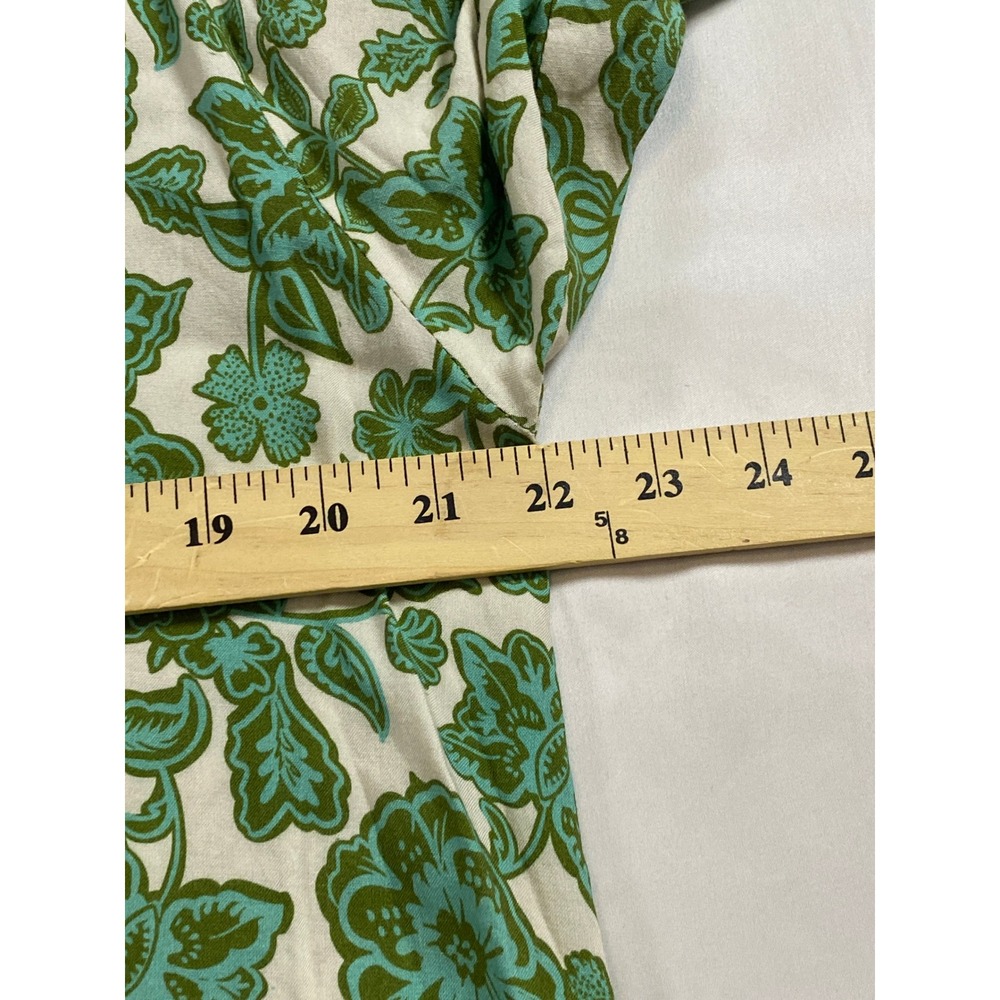 Citrine Swim and Be Free Green Floral Henley Maxi Dress Long Sleeve Large - Picture 9 of 14